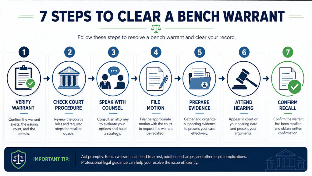 steps to clear a bench warrant without going to jail