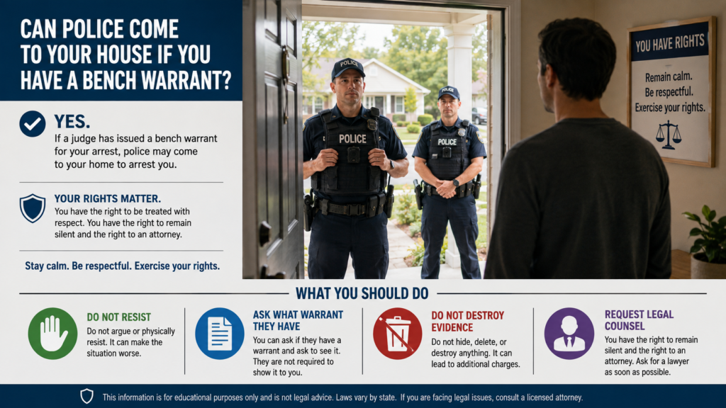 if you have a bench warrant will police come to your house