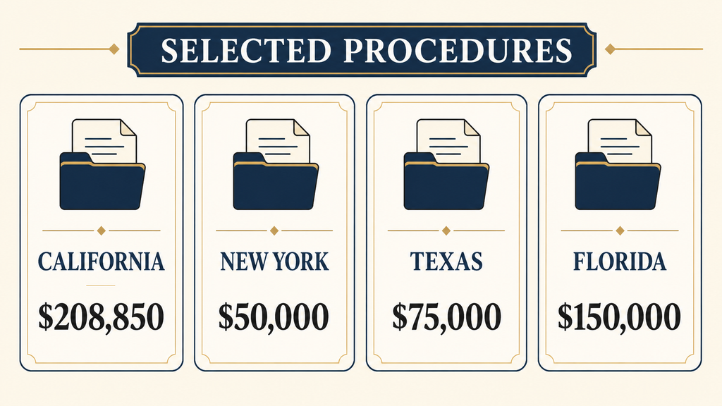 Examples of small-estate procedure thresholds in four states