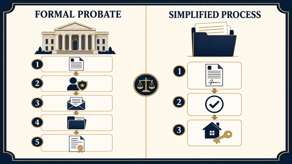 Formal probate compared with a simplified small-estate procedure