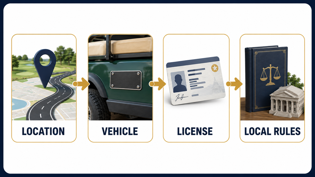 Steps for checking the legal age to drive a golf cart