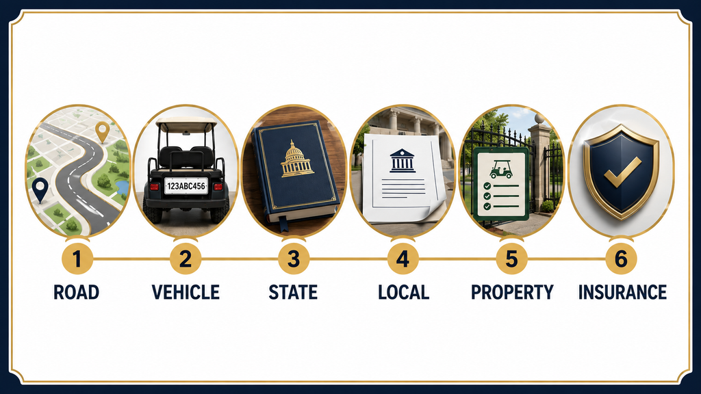 How to check local golf-cart driving laws step by step
