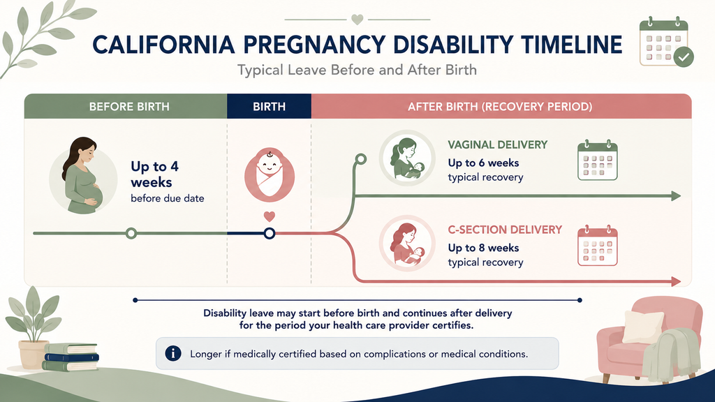 California pregnancy disability timeline before and after childbirth