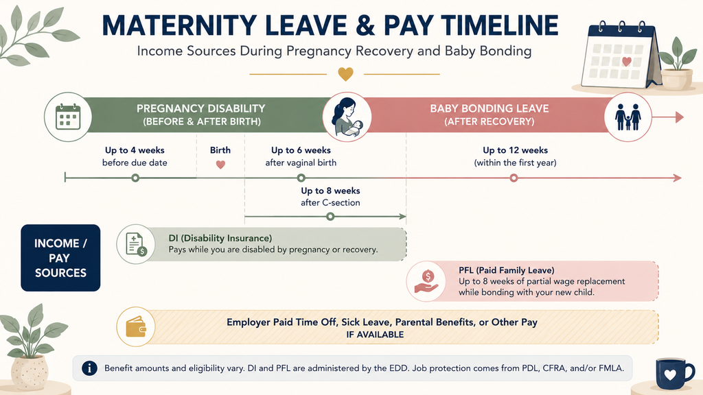 Paid maternity leave in California using DI and Paid Family Leave