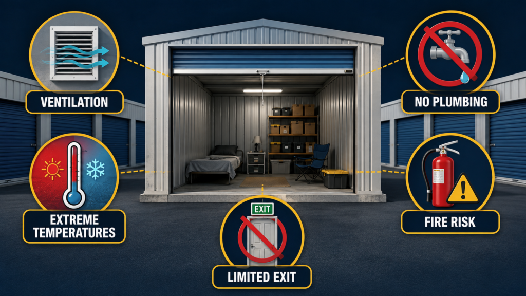 How Long Can you Stay in a Storage Unit? SAFETY RULES