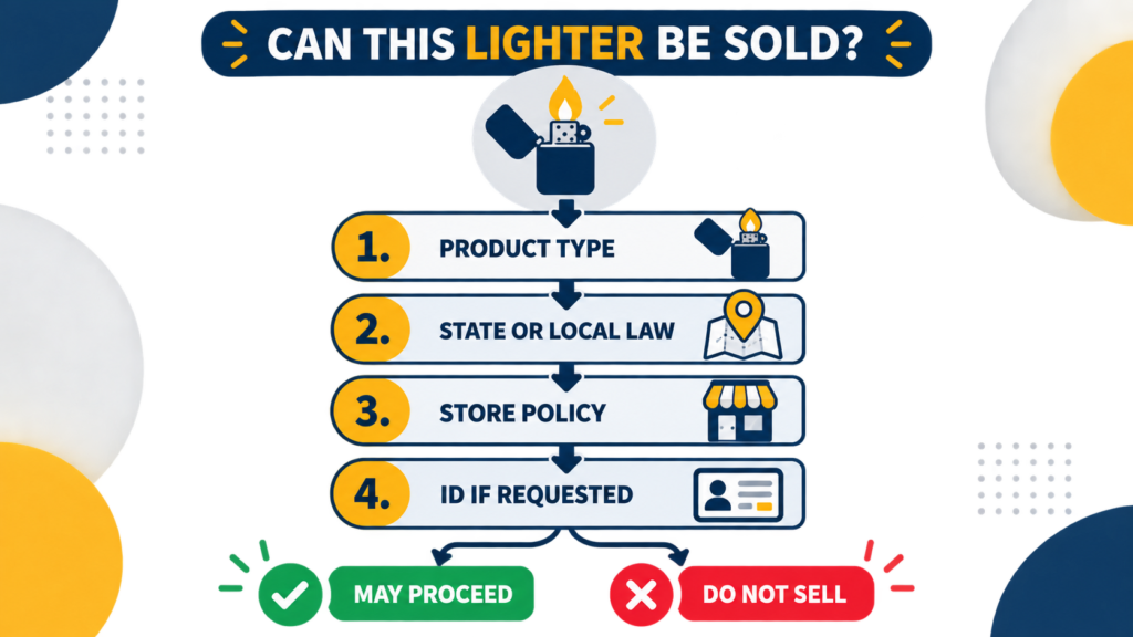 decision tree for checking lighter purchase age rules