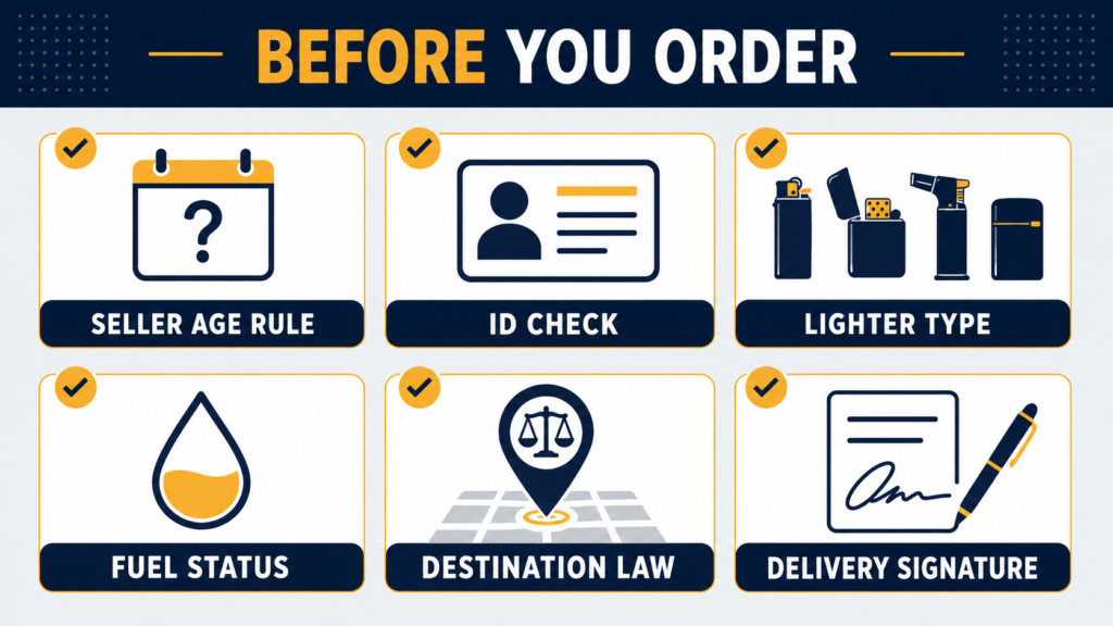 checks required before buying a lighter online