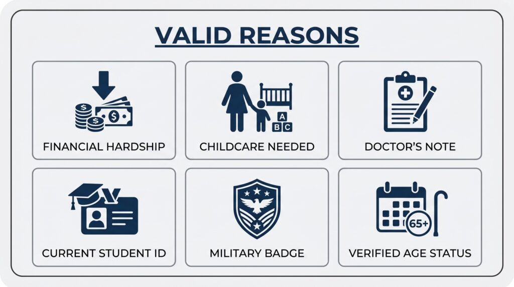 valid legal reasons to be excused from jury duty