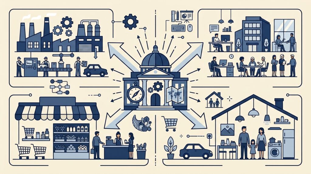 Command economy decision map from central planning to household life