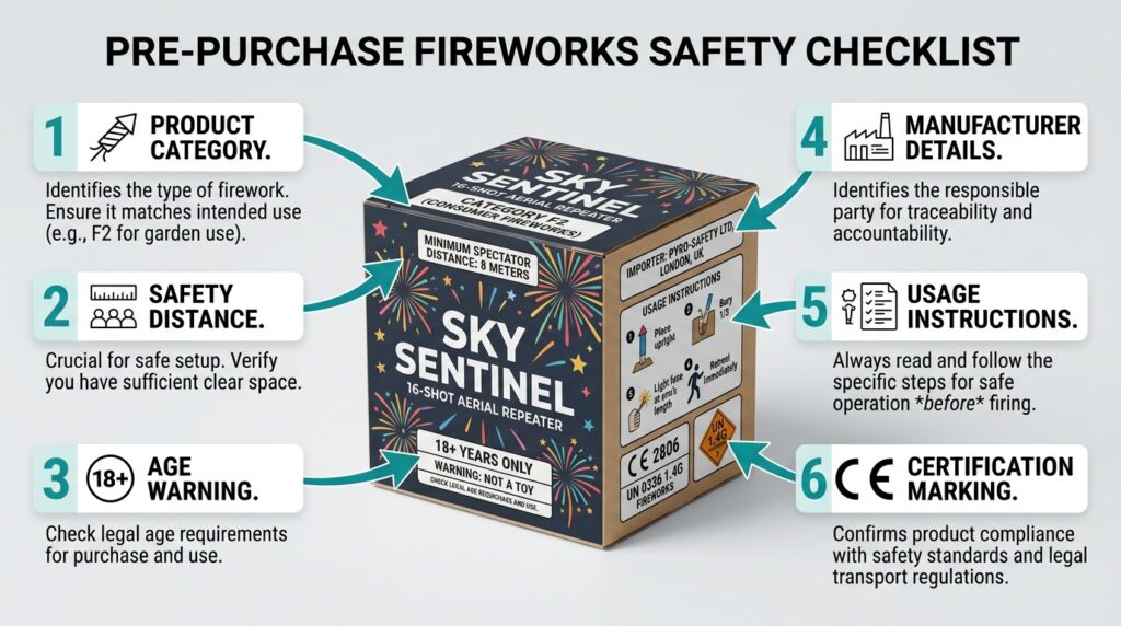 What to check on a legal consumer fireworks package before buying
