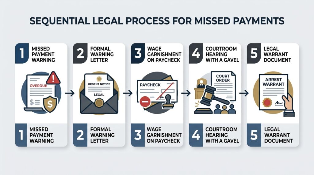 contempt of court child support hearing process steps