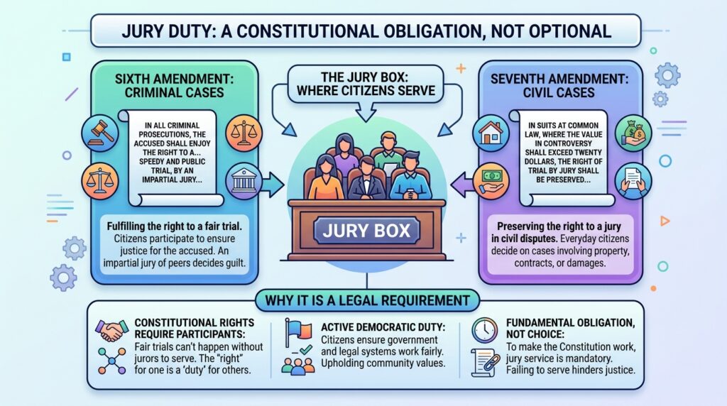 why jury duty is required by law infographic