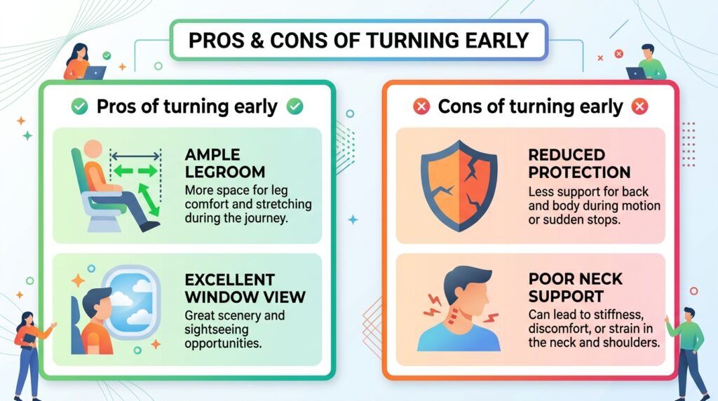 pros and cons of turning car seat forward facing early