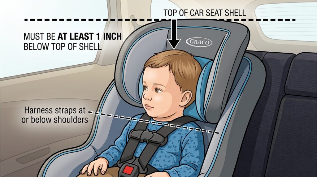correct head position rear facing car seat readiness check