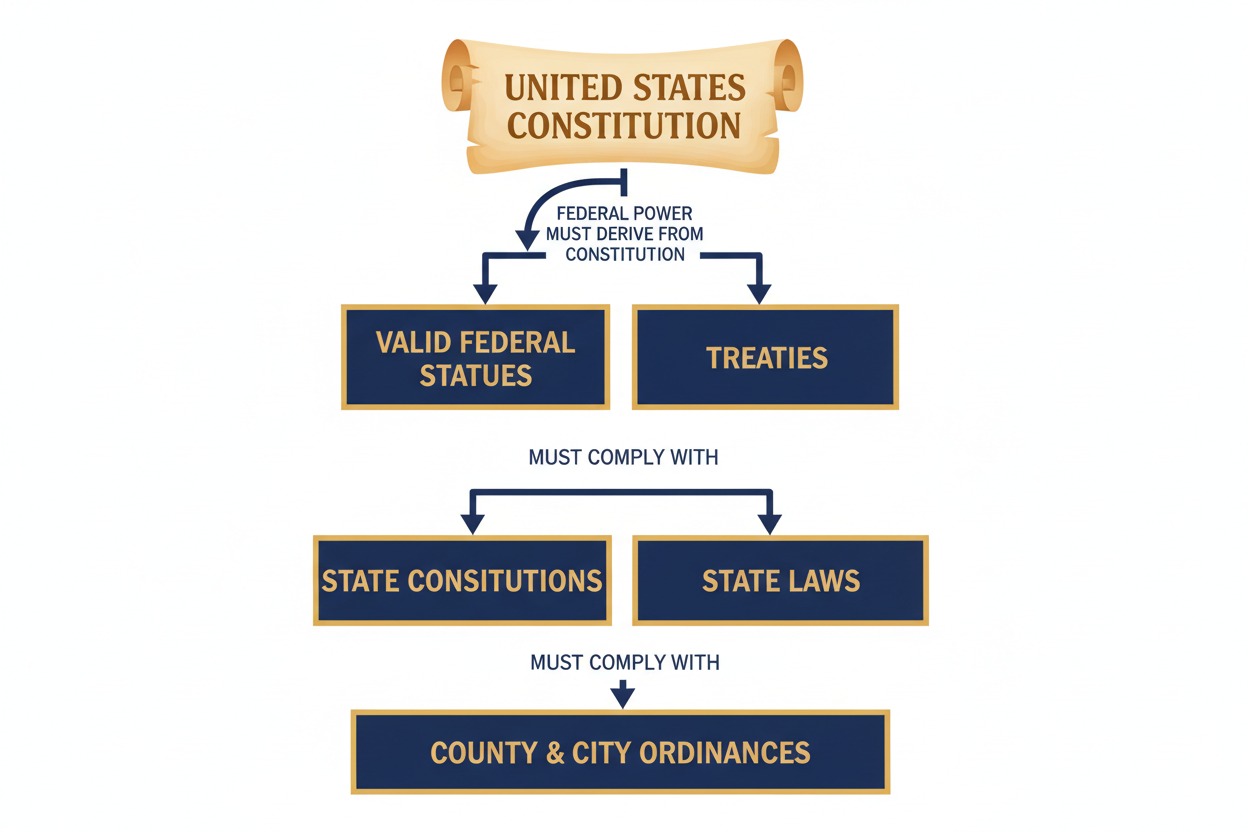 Legal hierarchy showing what is the supreme law of the land