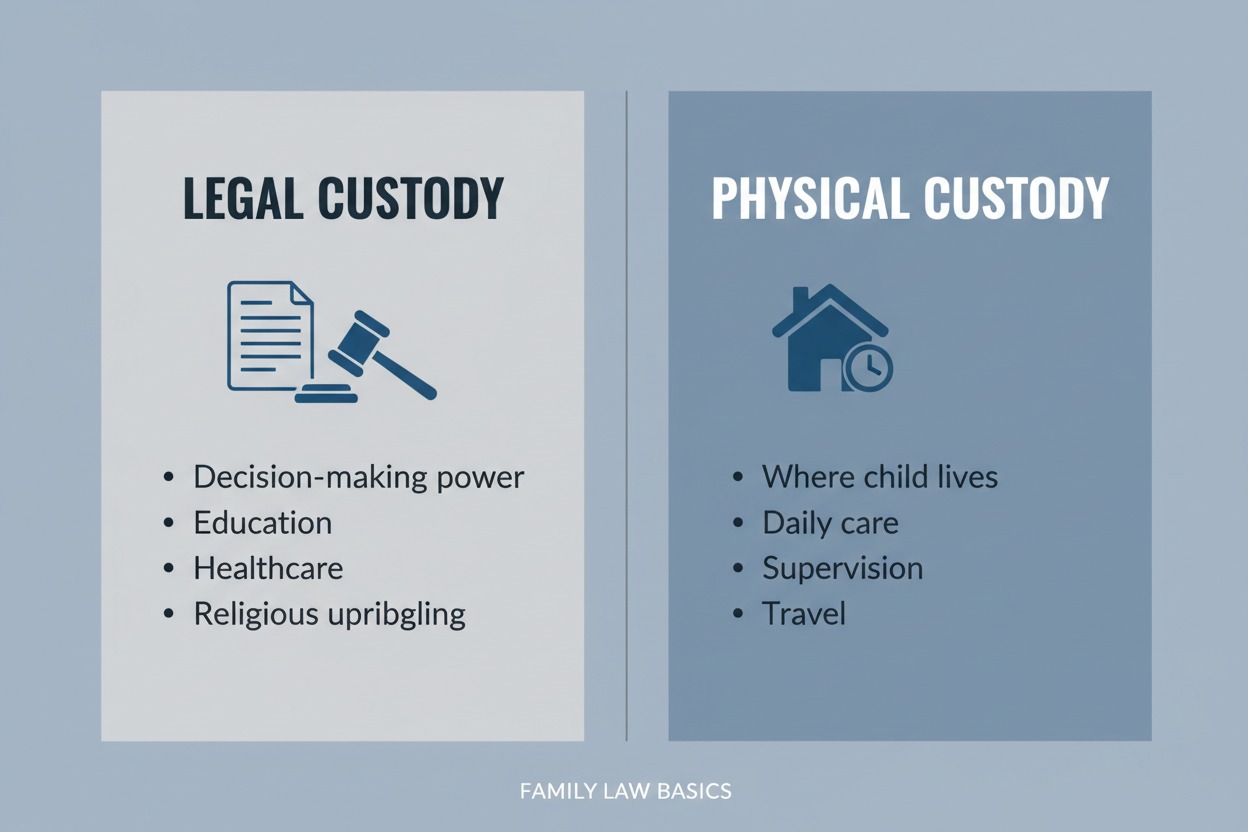 difference between legal custody and physical custody