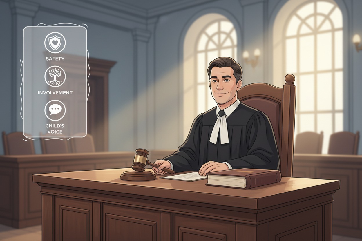 judge weighing best interest of the child factors in a custody case