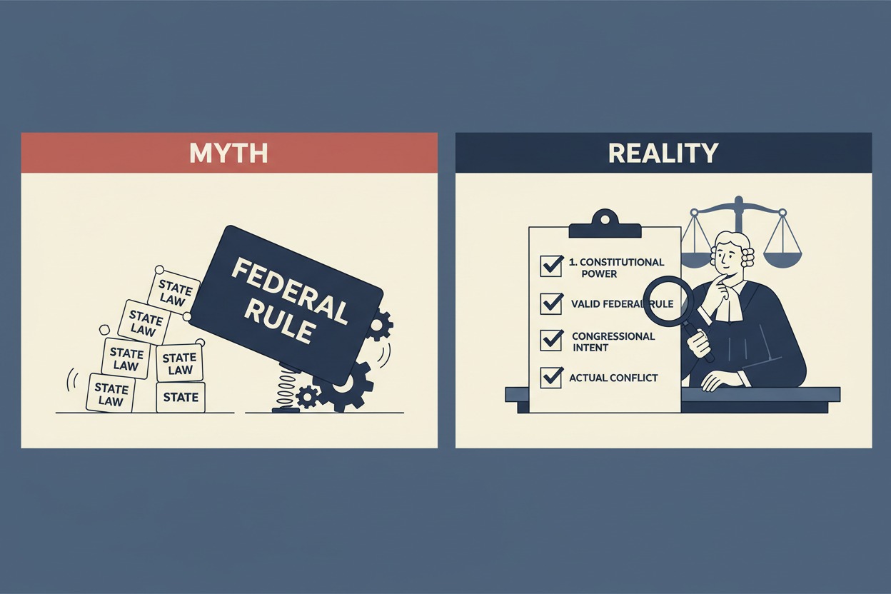 Federal law versus state law under the Supremacy Clause
