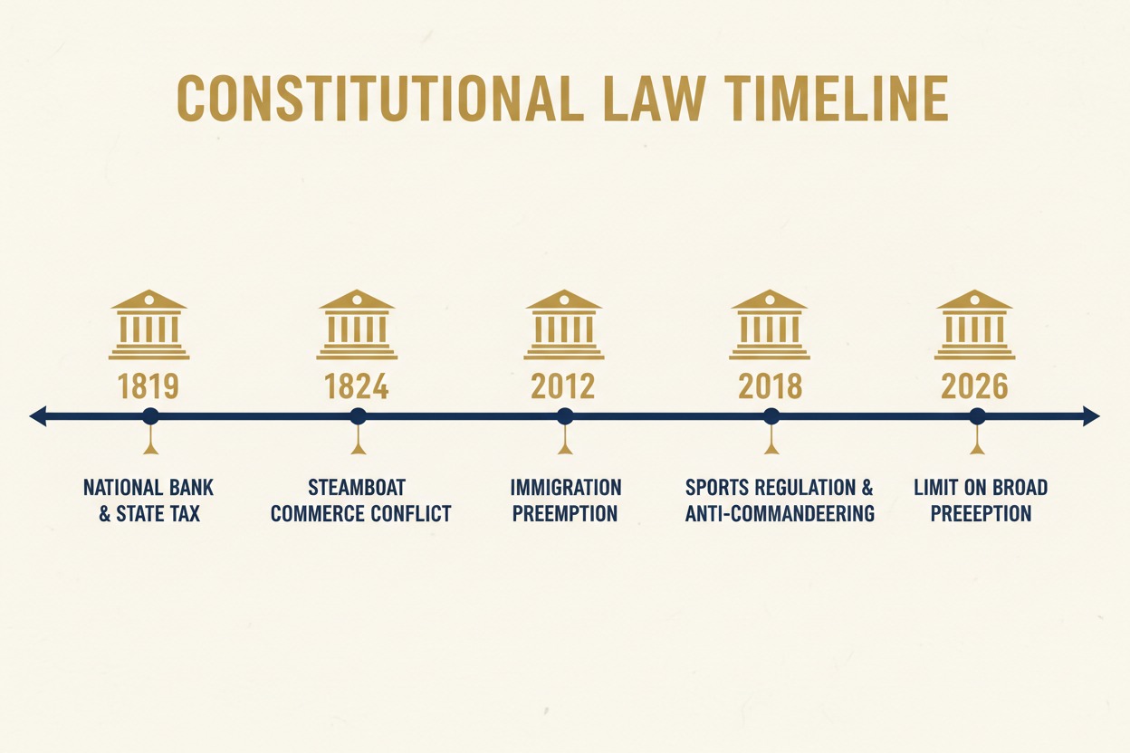 Supreme law of the land case timeline from 1819 to 2026