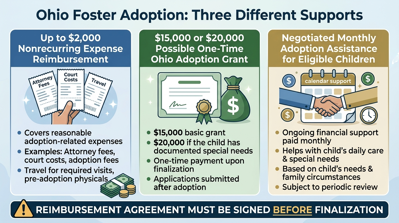 Ohio foster adoption reimbursement, grant, and monthly assistance options