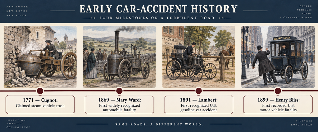 The major firsts in car-accident history