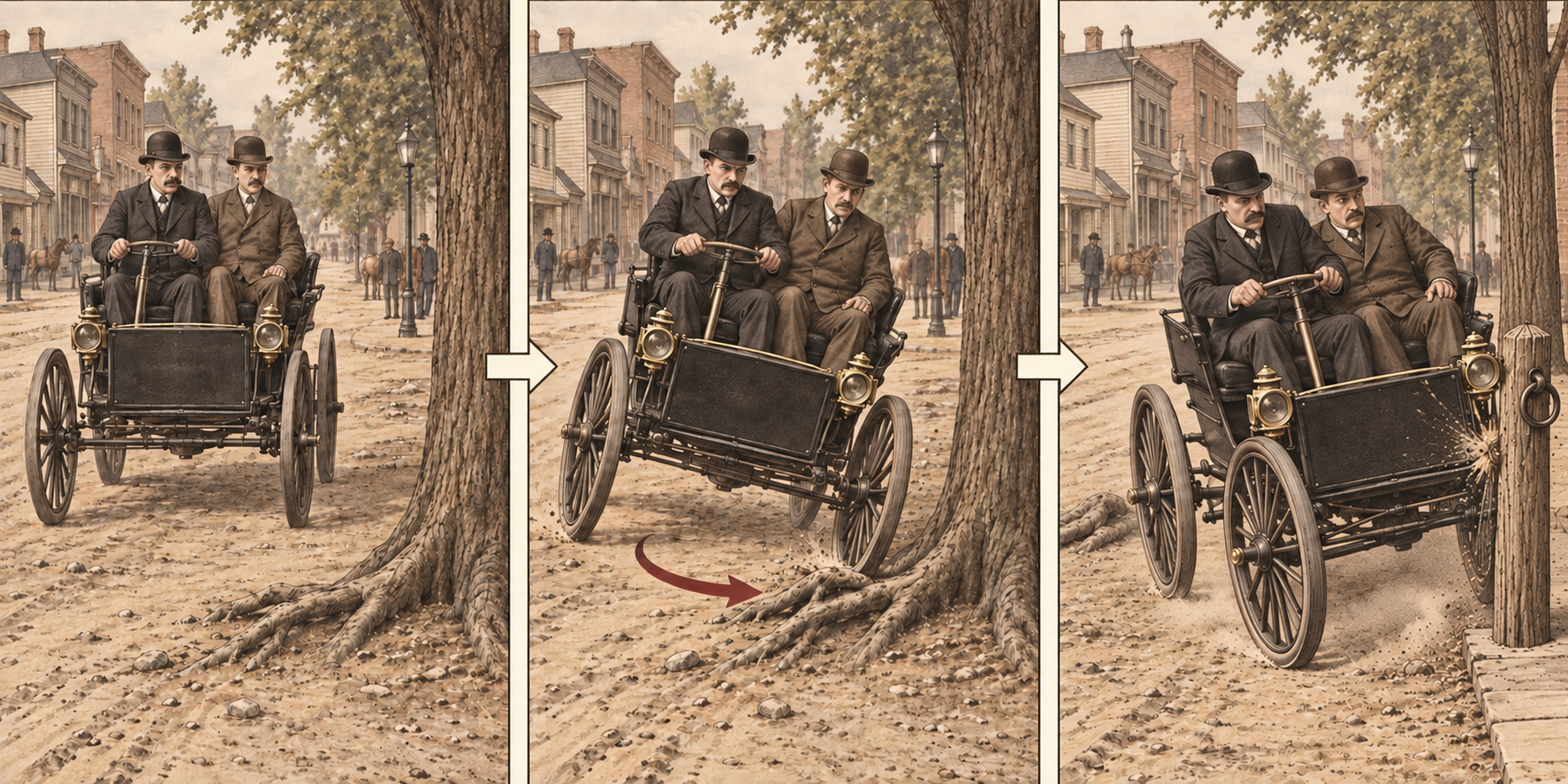 How John William Lambert’s 1891 car accident happened