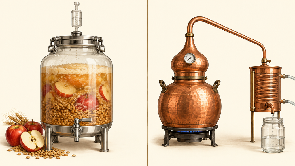 fermenting and distilling